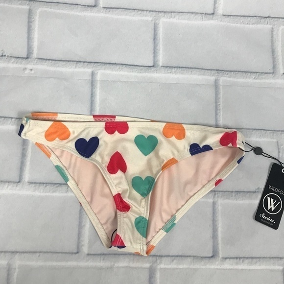 Wildfox Swim Vintage Rainbow Hearts Bottom - Picture 1 of 3